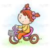 cute baby girl riding tricycle