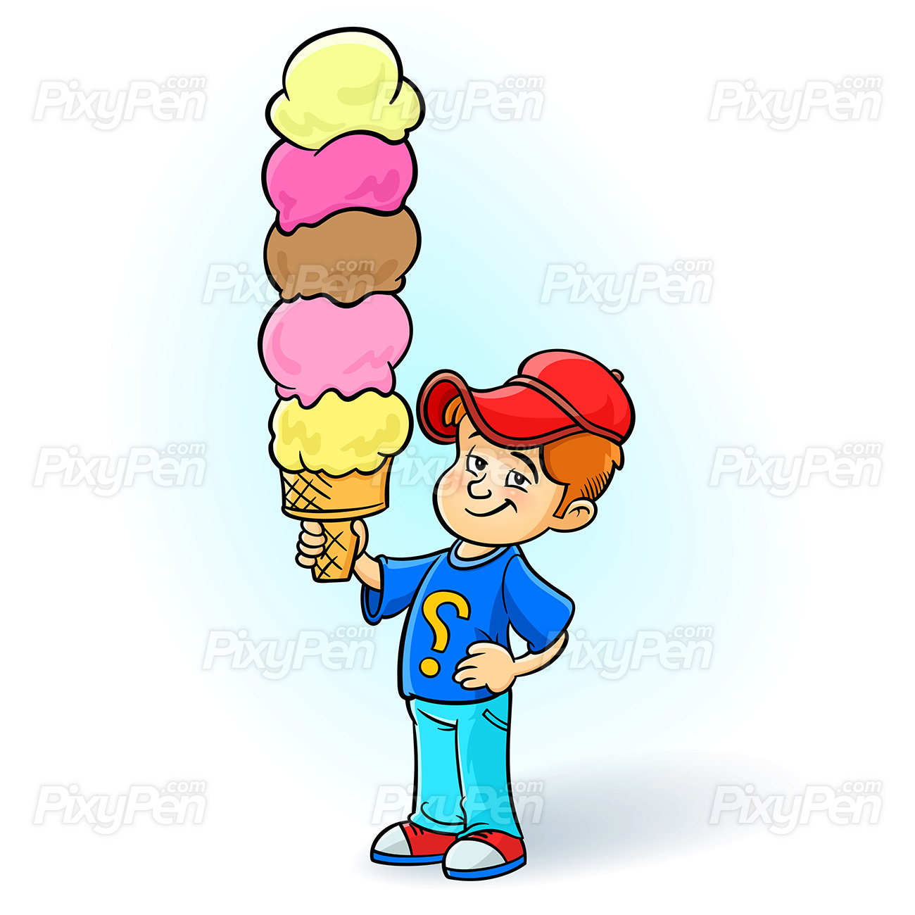 boy eating ice cream cartoon