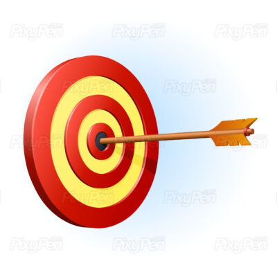 arrow hitting target, arrow hitting bullseye
