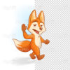 cute cartoon fox vector clipart PNG transparent background
