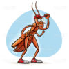 cockroach cartoon clipart high-resolution JPEG, vector EPS and illustrator Ai - Sly roach looking at camera