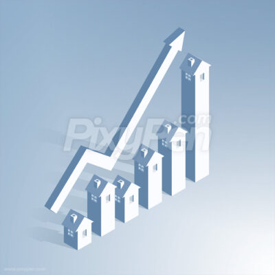 real estate investment profit and market growth. Vector and JPG