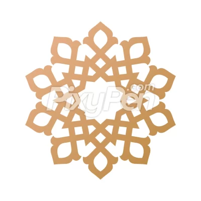simple and minimal abstract mandala decorative round pattern design. Persian art and Arab art style. vector and transparent PNG