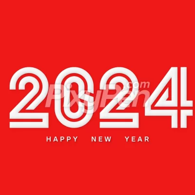 happy new year 2024 clipart, vector image, png and psd