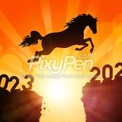 happy new year 2024 horse wallpaper and background vector clipart