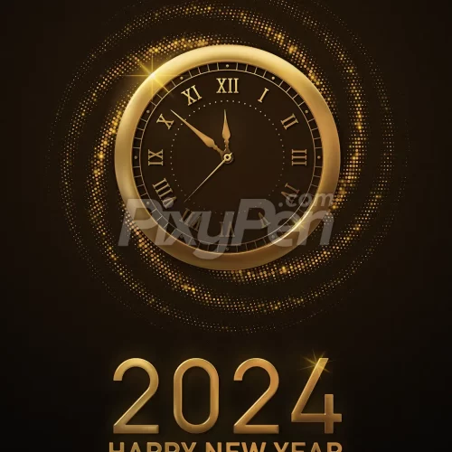 2022 new year clock clip art