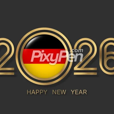 happy new year 2026 Germany with the flag of Germany (German flag)